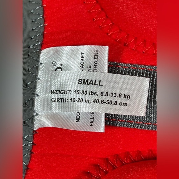 Frisco Dog Life Jacket Small 15-30 lb Neoprene Red Gray 16-20” Girth Water Float - Picture 9 of 13